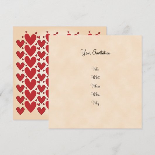 Schöne romantische Einladung (Vorne/Hinten)