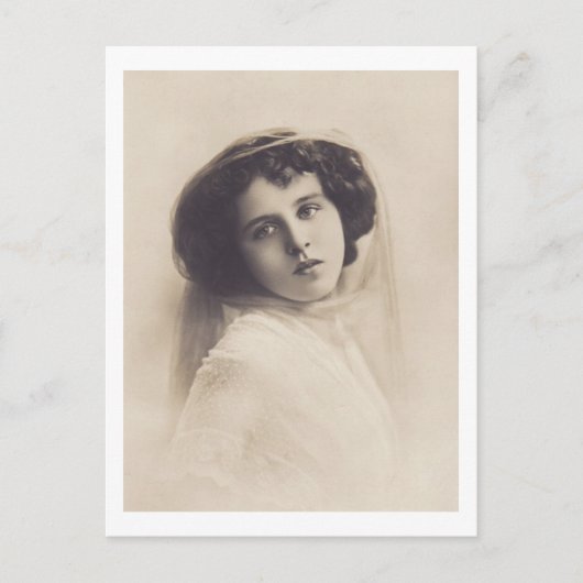 Schöne romantische Frau Vintag Postkarte (Vorderseite)