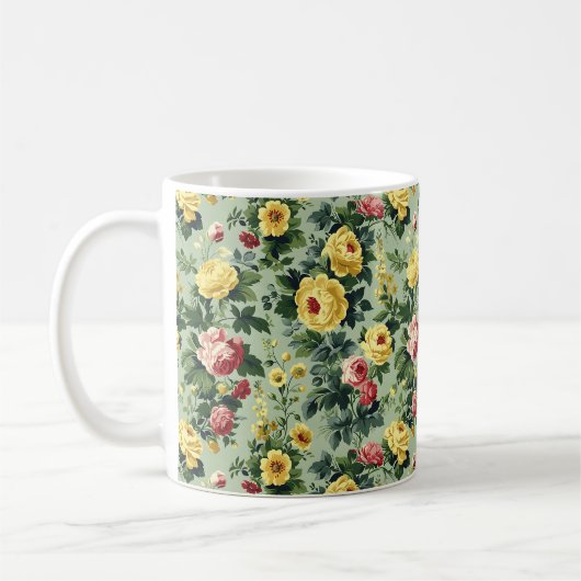 Schöne romantische Frühlinggelbe Blume Kaffeetasse (Links)