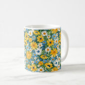 Schöne romantische Frühlinggelbe Blume Kaffeetasse (VorderseiteRechts)
