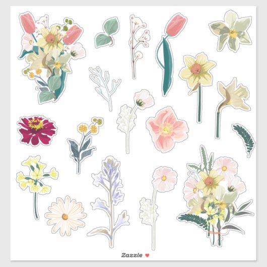 Schöne romantische Frühlingskollektion Blume. Aufkleber (Blatt)