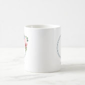 Schöne romantische Frühlingsmonogramm-Blumen Kaffeetasse (Mittel)