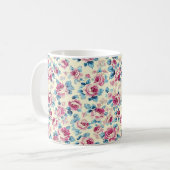 Schöne romantische Frühlingsrosa Girl-Blume Kaffeetasse (Vorderseite Links)