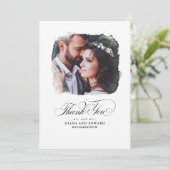 Schöne romantische Hochzeit Danke Foto (Stehend Vorderseite)