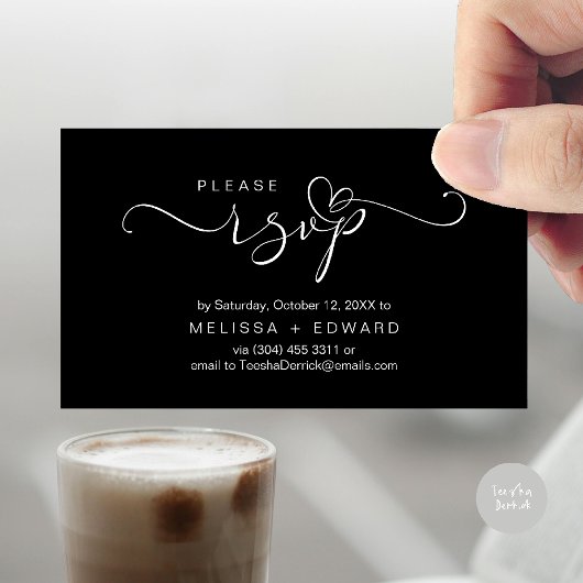 Schöne romantische Hochzeit lädt RSVP Card ein Begleitkarte