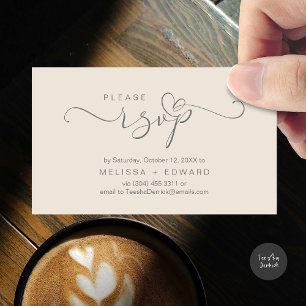 Schöne romantische Hochzeit lädt RSVP Card ein Begleitkarte