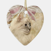 Schöne romantische Katze Keramik Ornament (Rechts)