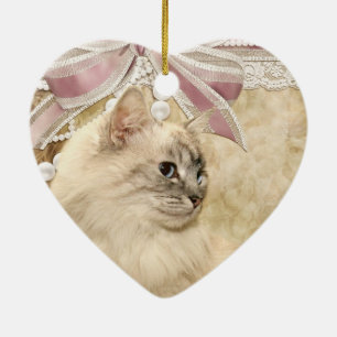 Schöne romantische Kitekatze Keramik Ornament