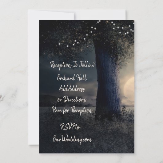 Schöne romantische Laternenpfeife Hochzeit Einladung (Rückseite)