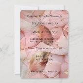 Schöne romantische Rosa Blätter Hochzeit Einladung (Vorderseite)