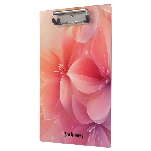 Schöne romantische rosa Blume Klemmbrett (Links)