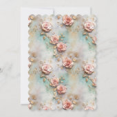 Schöne romantische Rosatönen Romantische Rose Einladung (Rückseite)