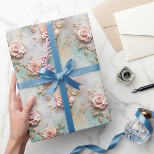 Schöne romantische Rosatönen Romantische Rose Geschenkpapier (Schenken)