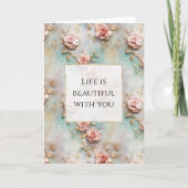 Schöne romantische Rosatönen Romantische Rose Karte (Vorderseite)