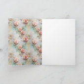 Schöne romantische Rosatönen Romantische Rose Karte (Innenseite)