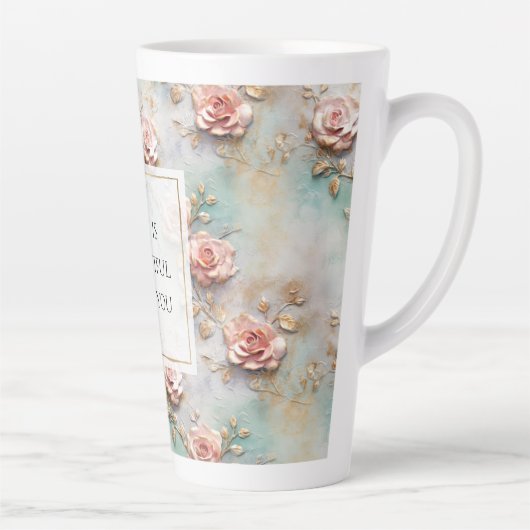 Schöne romantische Rosatönen Romantische Rose Milchtasse (Rechts)