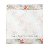 Schöne romantische Rosatönen Romantische Rose Notizblock (Vorderseite)