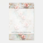 Schöne romantische Rosatönen Romantische Rose Post-it Klebezettel (Vorderseite)