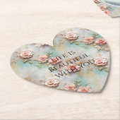 Schöne romantische Rosatönen Romantische Rose Untersetzer (angewinkelt)