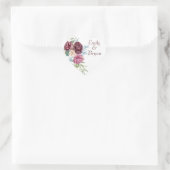 Schöne romantische Rose Spray Wedding Vielen Dank Herz-Aufkleber (Tasche)