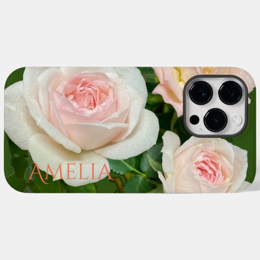 Schöne romantische Rosen in weißem Rosa Case-Mate iPhone Hülle (Rückseite (Horizontal))