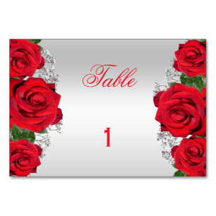 Schöne romantische Rote Rosen zum Geburtstag Tischnummer