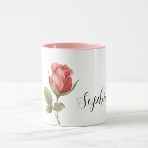 Schöne romantische rote Rosenblume Tasse