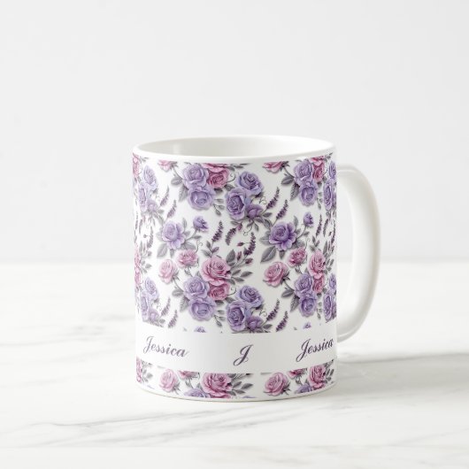 Schöne romantische Spring Violet Giro Blume Kaffeetasse (VorderseiteRechts)
