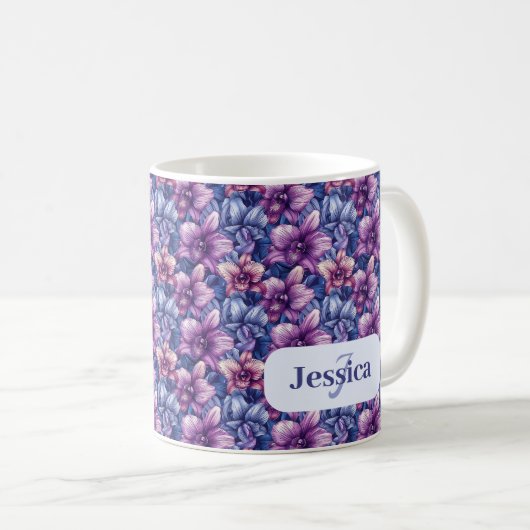Schöne romantische Spring Violet Giro Blume Kaffeetasse (VorderseiteRechts)