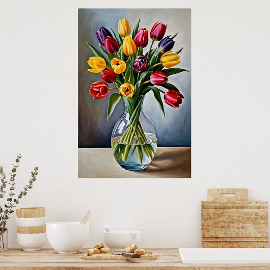 Schöne romantische Tulip Cascade Poster (Küche)