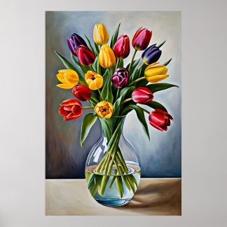 Schöne romantische Tulip Cascade Poster