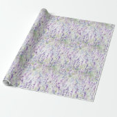 Schöne romantische violette Blumen Brautdusche Geschenkpapier (Ungerollt)
