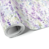 Schöne romantische violette Blumen Brautdusche Geschenkpapier (Rolleneckpunkt)