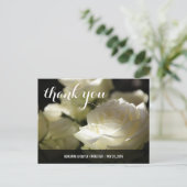 Schöne romantische White Rose Wedding Vielen Dank Postkarte (Stehend Vorderseite)