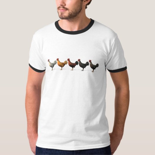 Schöne Roosters T-Shirt (Vorderseite)