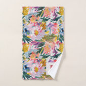 Schöne rosa Abstrakte botanische Mit Monogramm Badhandtuch Set (Handtuch)