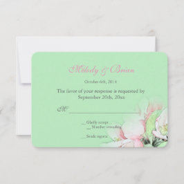 Schöne, rosa Apfelsinen Blume in grüner uAwg RSVP Karte