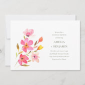 Schöne rosa Aquarell Blumenpaare Dusche Einladung (Vorderseite)