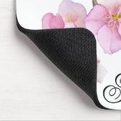 Schöne rosa Aquarell-Kirschblüten Schriftzug Mousepad (Ecke)