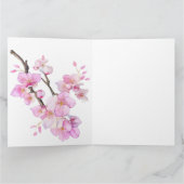 Schöne Rosa Aquarellkirsche Sakura Blüten Karte (Innenseite)