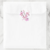 Schöne Rosa Aquarellkirsche Sakura Blüten Runder Aufkleber (Tasche)