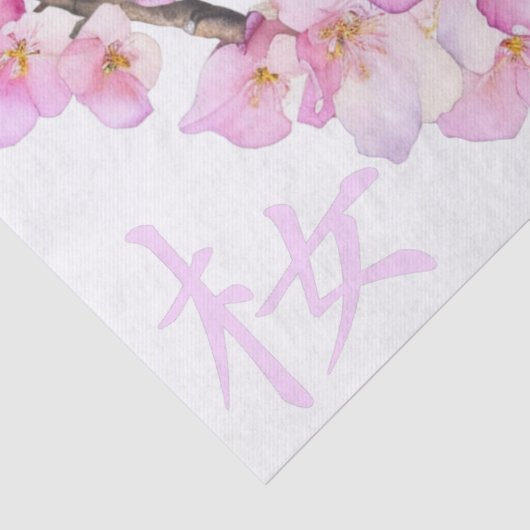 Schöne Rosa Aquarellkirsche Sakura Blüten Seidenpapier (Detail)