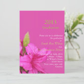 Schöne rosa Azalea Blume Abschluss Einladung (Stehend Vorderseite)