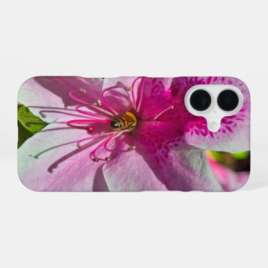 schöne rosa Azalea-Blume im Descanso Gardens iPhone 16 Hülle (Rückseite (Horizontal))