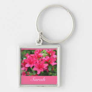 schöne rosa Azalea Blume Name Schlüsselkette Schlüsselanhänger