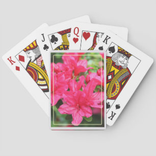 schöne rosa Azaleenblüten Spielkarten