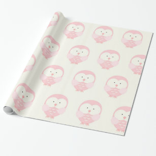Schöne rosa Baby-Eule Geschenkpapier