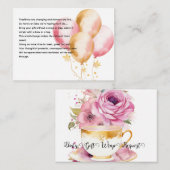 Schöne rosa Balloons Duschvorschau Begleitkarte (Vorne/Hinten)