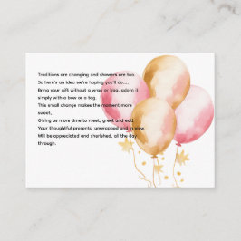 Schöne rosa Balloons Duschvorschau Begleitkarte