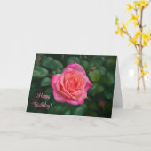 Schöne Rosa Birthday Card Karte (Gelbe Blume)